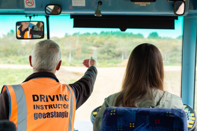 Bus Driving Instructor, Kevin White guiding the drivers